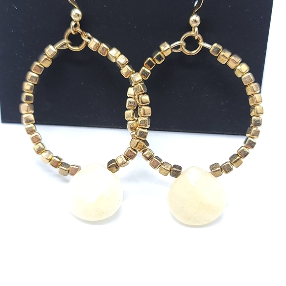 Tanya Creations Faux Stone Gold Tone Earrings - Picture 2 of 4